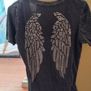 Sinful Large rhinestone angel wing tshirt